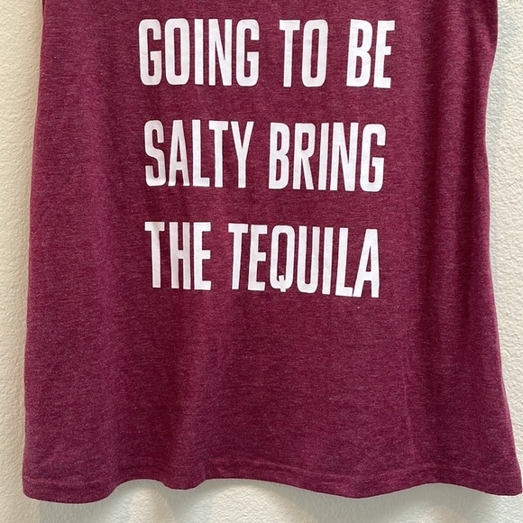 Tequila Tank Top, Funny Drink Shirt, Burgundy, Size Large, Shorts also in closet - Picture 5 of 10